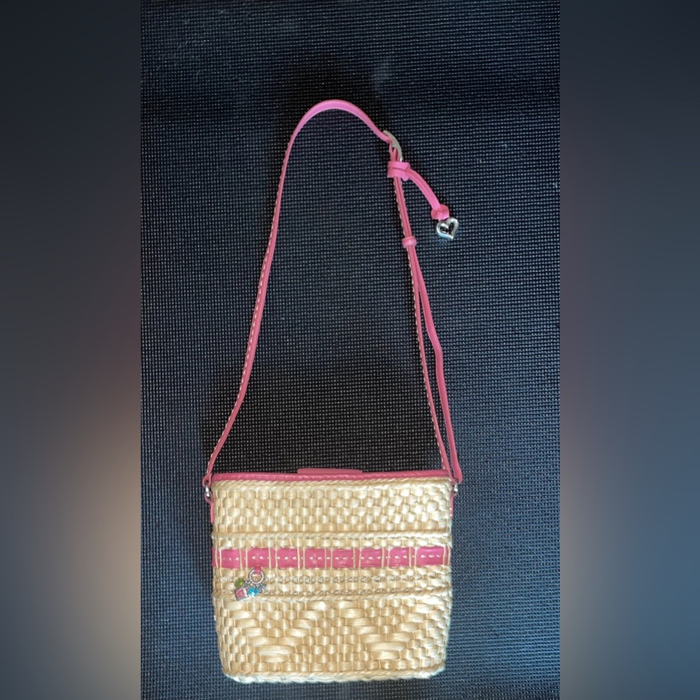 Brighton Carmella Pink Straw Shoulder or Crossbody Bag
